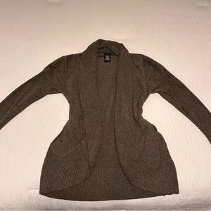 Cozy Brown Open-Front Cardigan